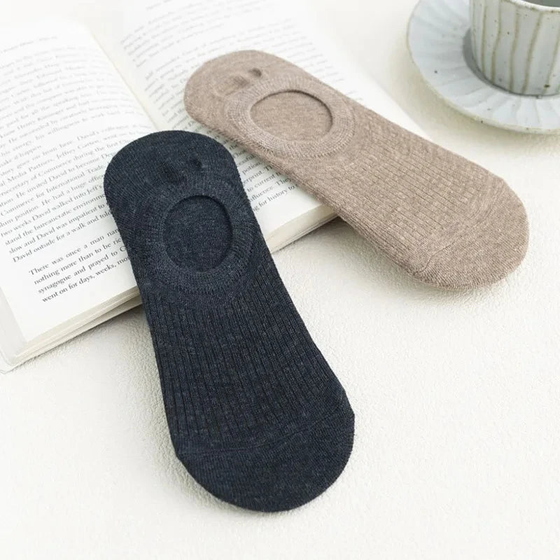 5 Pairs Women’s Invisible Silicone Boat Socks - Soft, Comfortable & Breathable Summer Ankle Slippers