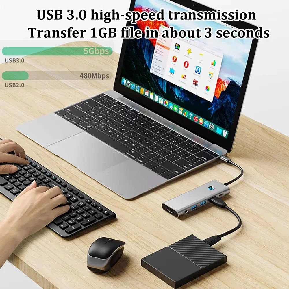 Ultimate 9-in-1 USB-C Hub with HDMI 4K 60Hz & Fast Charging for MacBook